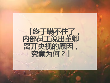 终于瞒不住了，内部员工说出董卿离开央视的原因，究竟为何？