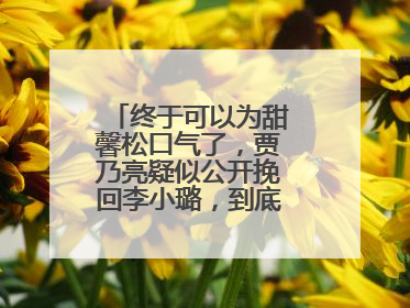 终于可以为甜馨松口气了，贾乃亮疑似公开挽回李小璐，到底是怎么回事？