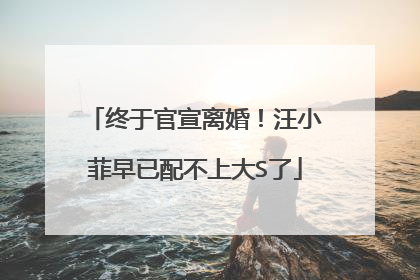 终于官宣离婚!汪小菲早已配不上大S了