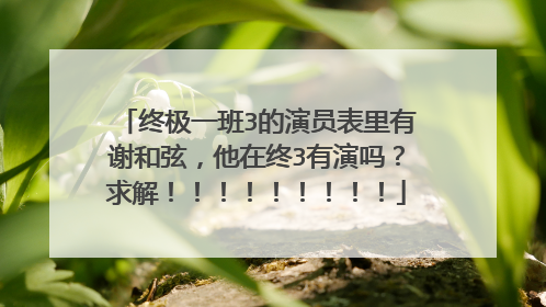 终极一班3的演员表里有谢和弦,他在终3有演吗?求解!!!!!!!!!