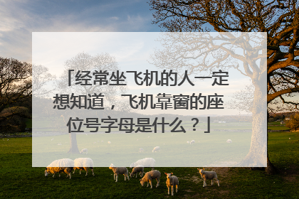 经常坐飞机的人一定想知道,飞机靠窗的座位号字母是什么?