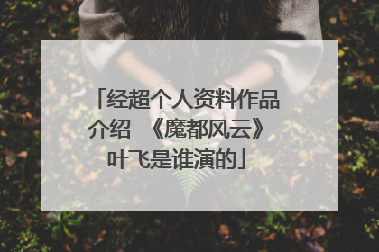 经超个人资料作品介绍 《魔都风云》叶飞是谁演的