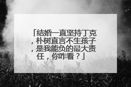 结婚一直坚持丁克,朴树直言不生孩子,是我能负的最大责任,你咋看?