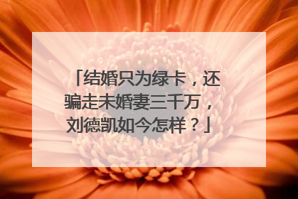 结婚只为绿卡，还骗走未婚妻三千万，刘德凯如今怎样？