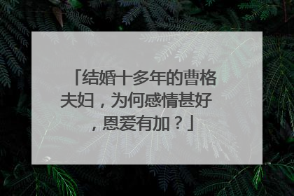 结婚十多年的曹格夫妇,为何感情甚好,恩爱有加?
