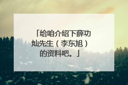 给咱介绍下薛功灿先生(李东旭)的资料吧。