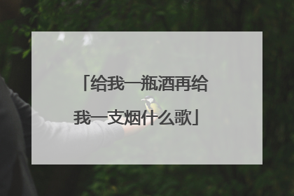给我一瓶酒再给我一支烟什么歌