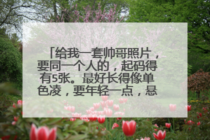 给我一套帅哥照片,要同一个人的,起码得有5张。最好长得像单色凌,要年轻一点,悬赏值可以加。