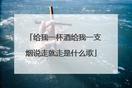 给我一杯酒给我一支烟说走就走是什么歌