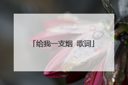 给我一支烟 歌词