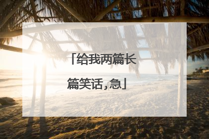 给我两篇长篇笑话,急