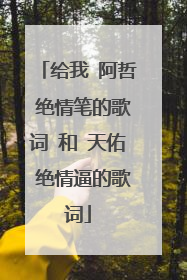 给我 阿哲 绝情笔的歌词 和 天佑 绝情逼的歌词