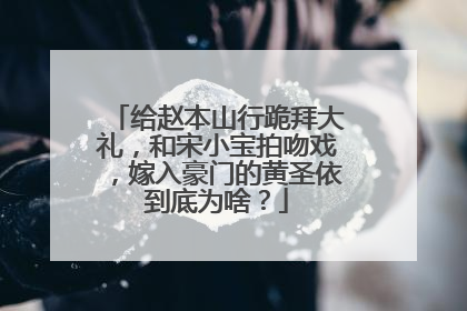 给赵本山行跪拜大礼，和宋小宝拍吻戏，嫁入豪门的黄圣依到底为啥？