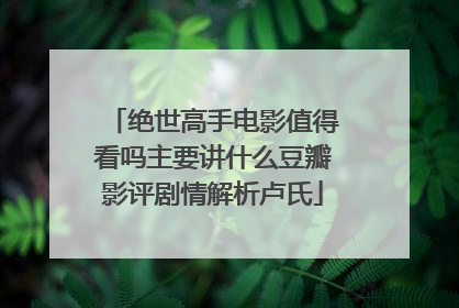 绝世高手电影值得看吗主要讲什么豆瓣影评剧情解析卢氏