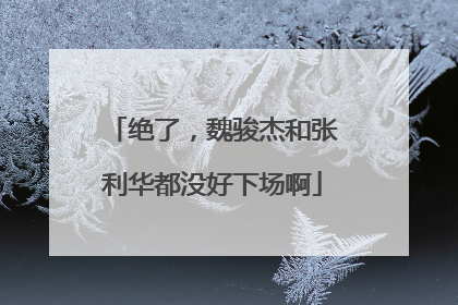 绝了，魏骏杰和张利华都没好下场啊