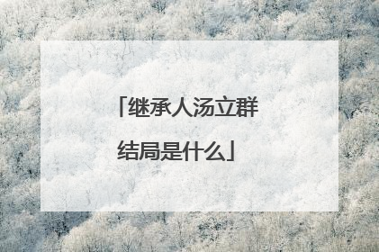 继承人汤立群结局是什么