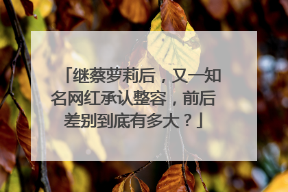 继蔡萝莉后，又一知名网红承认整容，前后差别到底有多大？