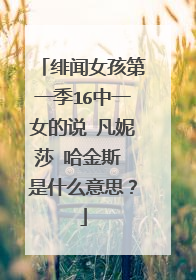 绯闻女孩第一季16中一女的说 凡妮莎 哈金斯 是什么意思?