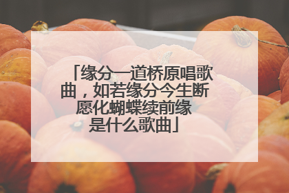缘分一道桥原唱歌曲,如若缘分今生断 愿化蝴蝶续前缘 是什么歌曲