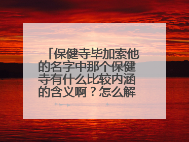 保健寺毕加索他的名字中那个保健寺有什么比较内涵的含义啊？怎么解释的？