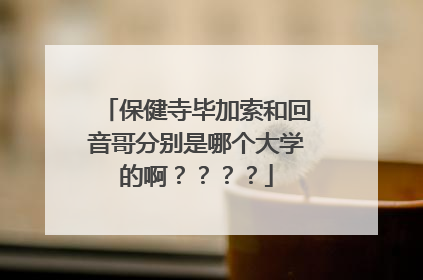 保健寺毕加索和回音哥分别是哪个大学的啊????