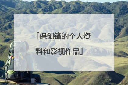 保剑锋的个人资料和影视作品