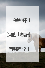 保剑锋主演的电视剧有哪些?