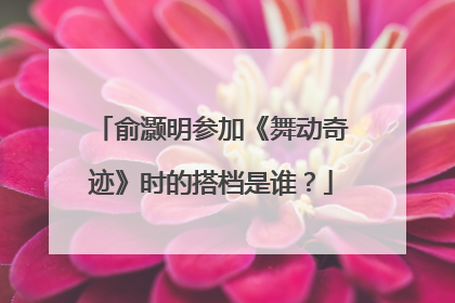 俞灏明参加《舞动奇迹》时的搭档是谁？
