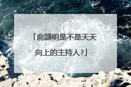 俞灏明是不是天天向上的主持人?