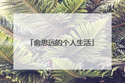 俞思远的个人生活