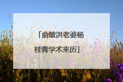 俞敏洪老婆杨桂青学术来历