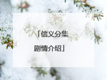 信义分集剧情介绍