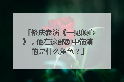 修庆参演《一见倾心》，他在这部剧中饰演的是什么角色？
