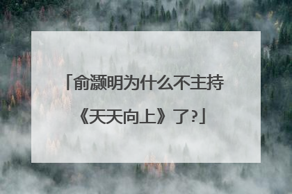 俞灏明为什么不主持《天天向上》了?