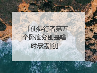 使徒行者第五个卧底分别是啥时暴露的