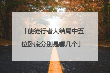 使徒行者大结局中五位卧底分别是哪几个