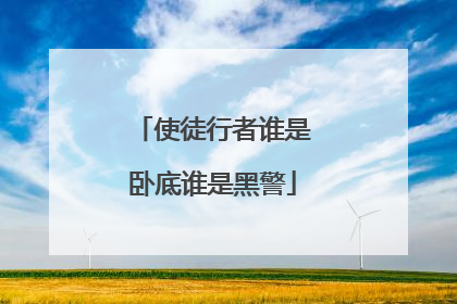 使徒行者谁是卧底谁是黑警