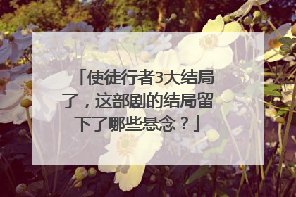 使徒行者3大结局了，这部剧的结局留下了哪些悬念？