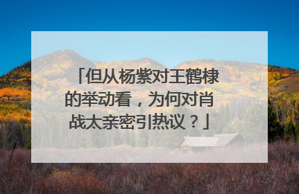 但从杨紫对王鹤棣的举动看,为何对肖战太亲密引热议?