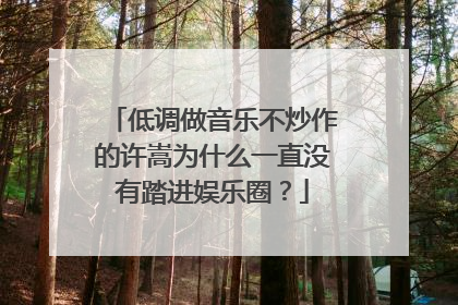 低调做音乐不炒作的许嵩为什么一直没有踏进娱乐圈?