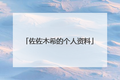 佐佐木希的个人资料