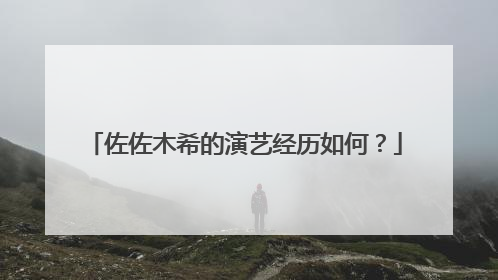 佐佐木希的演艺经历如何？