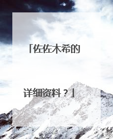 佐佐木希的详细资料？