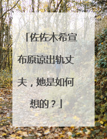 佐佐木希宣布原谅出轨丈夫，她是如何想的？