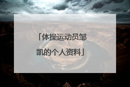 体操运动员邹 凯的个人资料