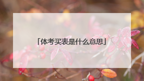 体考买表是什么意思