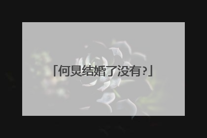 何炅结婚了没有?
