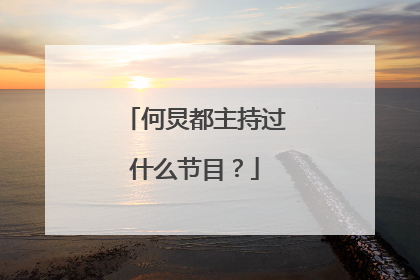 何炅都主持过什么节目？