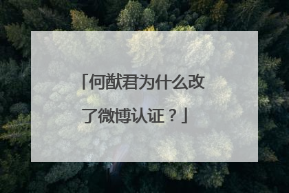 何猷君为什么改了微博认证?