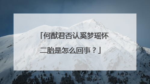 何猷君否认奚梦瑶怀二胎是怎么回事?